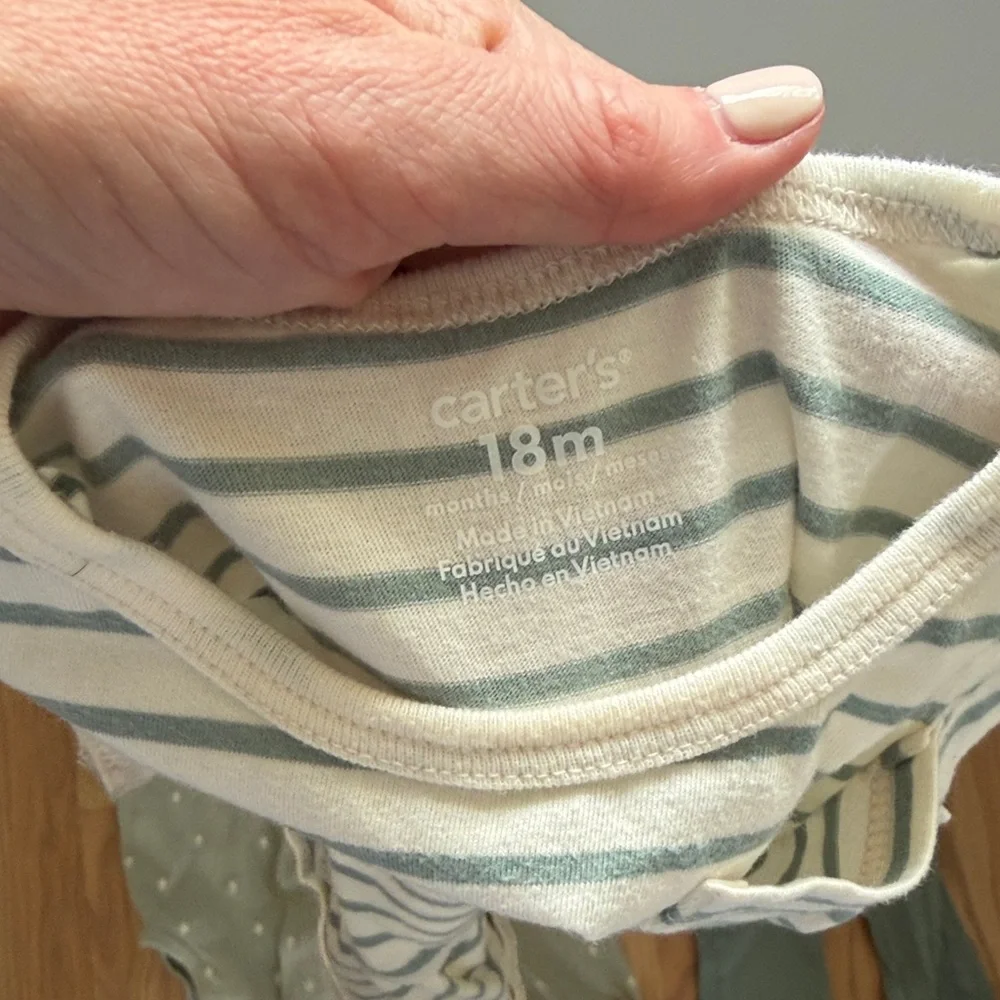 Carter's Sage Green and Cream Baby Matching Sets